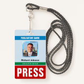 Naam Foto Journalist Reporter Pers Pass ID Kaart Badge (Voorkant met draagriem)