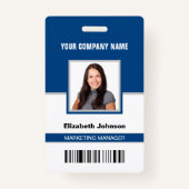 Naam Foto Logo Barcode Corporate Employee ID Kaart Badge (Voorkant)