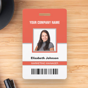 Naam Foto Logo Barcode Corporate Employee ID Kaart Badge