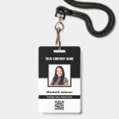 Naam Foto Logo QR-code Bedrijfsidentiteitskaart Me Badge (Voorzijde met lanyard)