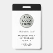 Naam Foto Logo QR-code Bedrijfsidentiteitskaart Me Badge (Achterkant)