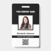 Naam Foto Logo QR-code Bedrijfsidentiteitskaart Me Badge (Voorzijde)