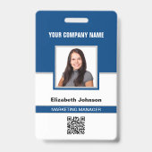 Naam Foto Logo QR-code Bedrijfsidentiteitskaart We Badge (Voorzijde)