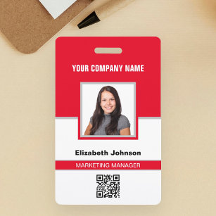 Naam Foto Logo QR Code Corporate Employee ID Kaart Badge