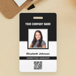 Naam Foto Logo QR Code Corporate Employee ID Kaart Badge