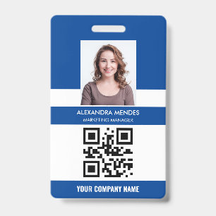 Naam Foto Logo QR Code Zakelijke Werknemers ID Kaa Badge