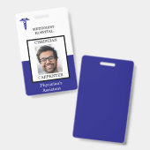 Naam foto medische faciliteit Blauw en Wit Badge (Voor- en achterkant)