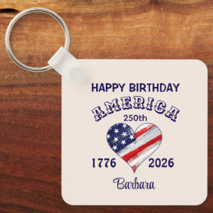 Naam, foto of logo    Gefeliciteerd Amerika Sleutelhanger
