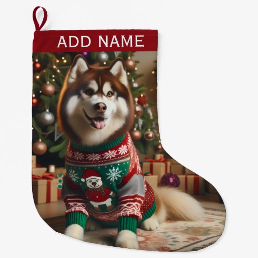 Naam foto toevoegen grote kerstsok (Voorkant)