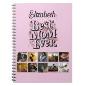 Naam Fotocollage Beste Moeder ooit Retro Typografi Notitieboek (Voorkant)