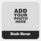 Naam fotografie behouden vierkante sticker (Voorkant)