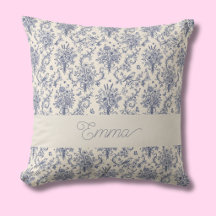Naam Frans land Toile de Jouy Blauwe Patroon 