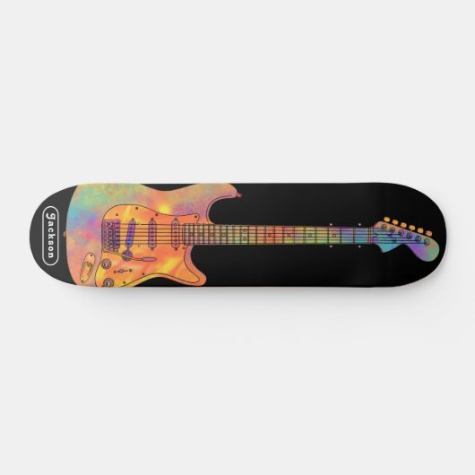 Naam Funky Electric Guitar Persoonlijk Skateboard (Horizontaal)