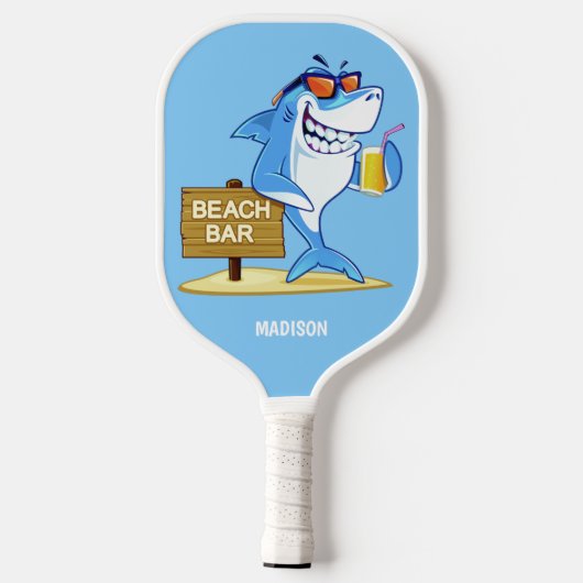 Naam Funny Shark Pickleball Paddle (Achterkant)