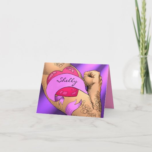 Naam gaat in lint hart Tattoo Valentijns Kaarten (Voorkant)