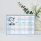 Naam Game Cute Beer Boy Baby shower Game Informatiekaartje (Staand voorkant)