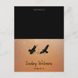 Naam gast afgedrukte tabelkaart Ravens Halloween Briefkaart