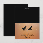 Naam gast afgedrukte tabelkaart Ravens Halloween Briefkaart (Voorkant / Achterkant)