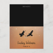 Naam gast afgedrukte tabelkaart Ravens Halloween Briefkaart (Voorkant)