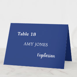 Naam Gast Maaltijdkeuze Donkerblauw Place Card Kaart
