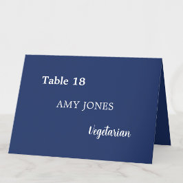 Naam Gast Maaltijdkeuze Marine Blue Place Card Kaart