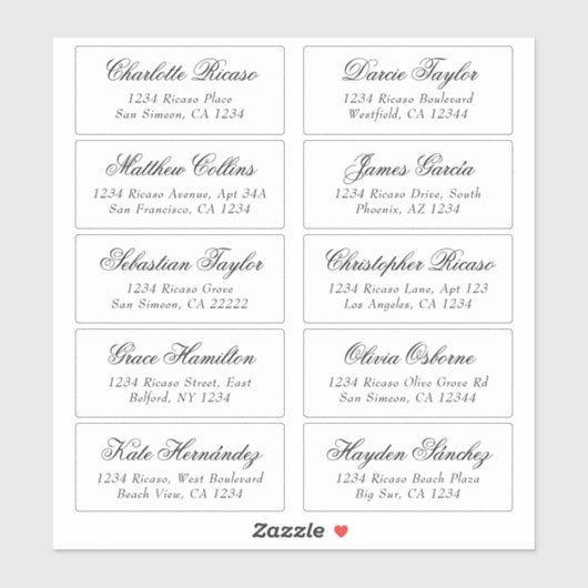 Naam gasten Adres Gepersonaliseerd verzendlabel Sticker (Vel)