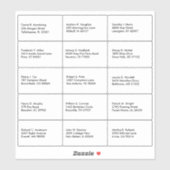 Naam gastlijst Adres Aangepast Sticker (Vel)