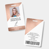 Naam geborstelde Metal Employee Photo Barcode Badge (Voor- en achterkant)
