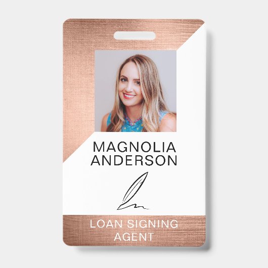 Naam geborstelde Metal Employee Photo Barcode Badge (Voorkant)