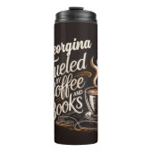 Naam Gedreven Door Koffie & Boeken Thermosbeker (Voorkant)