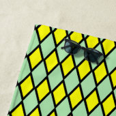 Naam + Geel en groen diamantpatroon Strandlaken (In situ)