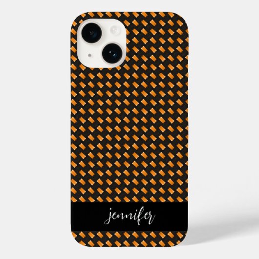 naam Geel en zwart patroon Case-Mate iPhone Case (Achterkant)