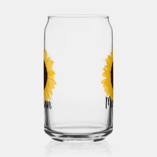 Naam Gele zonnebloem Blikvorm Glas (Rechts)