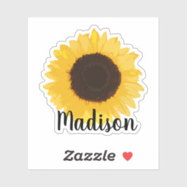 Naam Gele zonnebloem Sticker