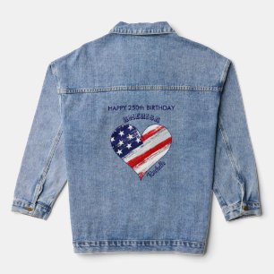 Naam    Gelukkig 250e Verjaardags Amerika Vlag Har Denim Jacket