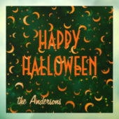 Naam Gelukkig Halloween Moons & Sterren Bokeh 12"x Raamsticker (Vel 3)