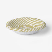 Naam Gelukkige Verjaardag Geel Eenvoudige Stripes  Papieren Kommen (Gebogen)