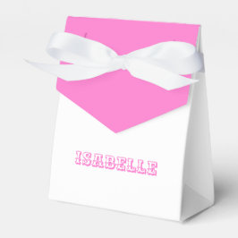 Naam, gepatcht hartenpatroon verjaardag Roze Wit Bedankdoosjes