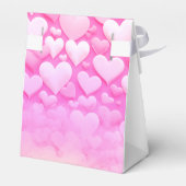Naam, gepatcht hartenpatroon verjaardag Roze Wit Bedankdoosjes (Achterkant)