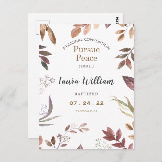 Naam Gepersonaliseerd 2022 JW Convention Baptism Briefkaart (Voorkant / Achterkant)
