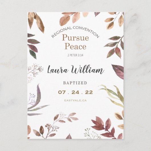 Naam Gepersonaliseerd 2022 JW Convention Baptism Briefkaart (Voorkant)