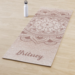 Naam Gepersonaliseerd Feminine Chic Roos Gold Mand Yogamat