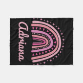 Naam Gepersonaliseerd Grappig Vrouwen Roze Regenbo Fleece Deken (Voorkant (Horizontaal))