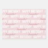 Naam Gepersonaliseerd Happy Birthday Cupcake/Polka Inpakpapier Vel (Voorkant)