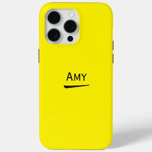 Naam Gepersonaliseerd Helder Geel Case-Mate iPhone Case (Achterkant)