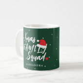Naam gepersonaliseerd kerst familie squad script koffiemok (Voorkant links)
