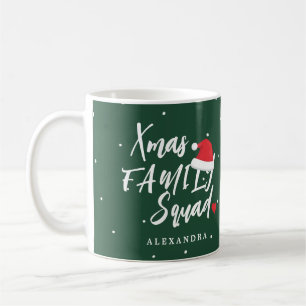 Naam gepersonaliseerd kerst familie squad script koffiemok