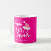 Naam gepersonaliseerd Kerstmis familie script roze Koffiemok (Voorkant links)