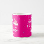Naam gepersonaliseerd Kerstmis familie script roze Koffiemok (Center)