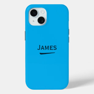 Naam Gepersonaliseerd Medium Sky Blue iPhone 15 Case
